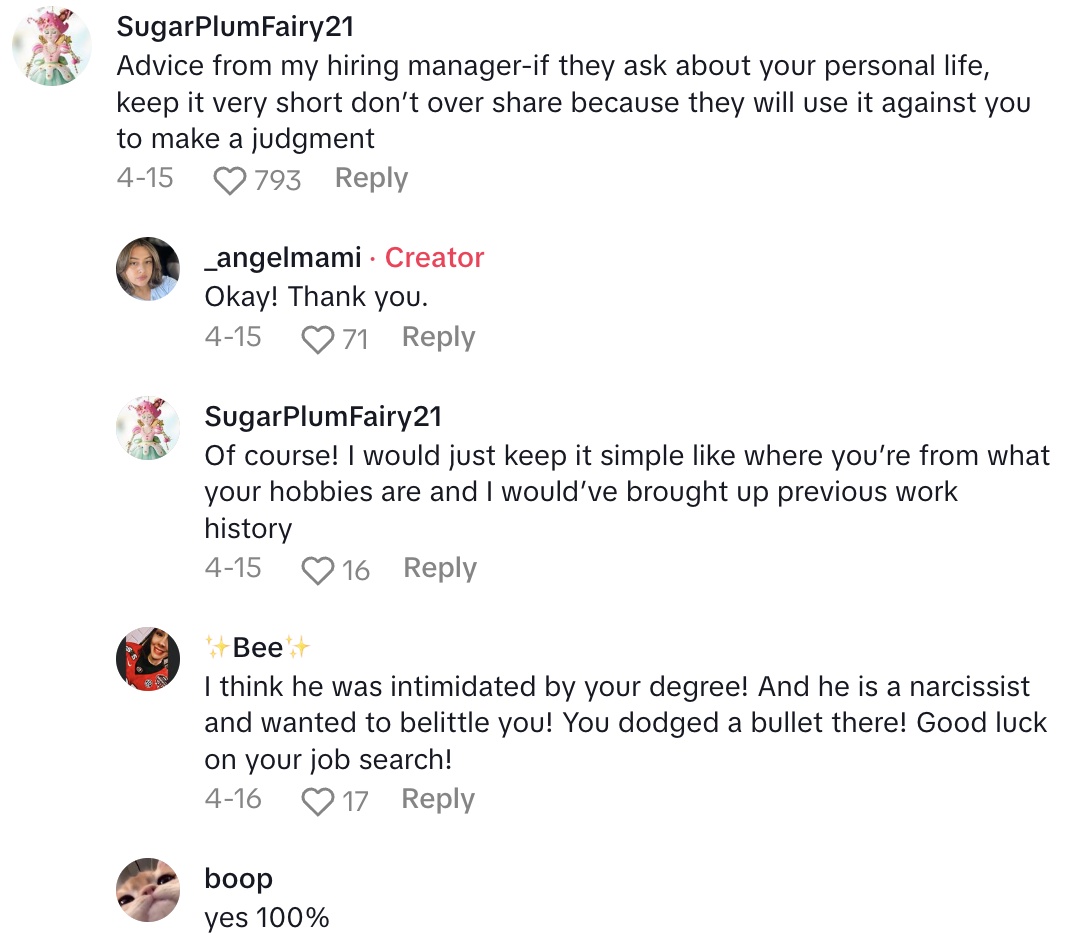 Screenshot 2025 04 28 at 8.23.12 AM Would you say body language intertwines with psychology?   A Former Olive Garden Employee Talked About The Strange Interview She Had